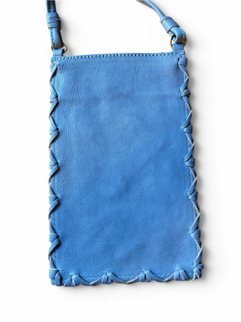Johnny Was Gracie Whipstitch Italian Leather Cell Phone Pouch Crossbody Bag - Picture 8 of 13
